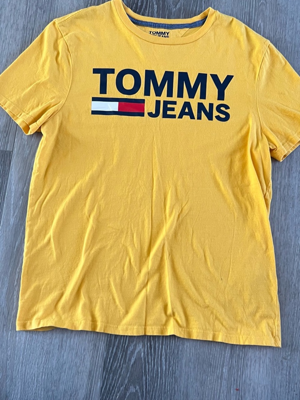 Tommy Hilfiger Yellow Tee with Red, White & Blue Logo